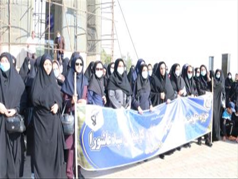 حضور بسیج خواهران شرکت آب و فاضلاب در کوهپیمایی حوزه یک کارمند ی سپاه عاشورا در هفته حجاب و عفاف